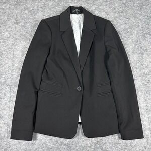 Express Blazer Women 2 Black Single Button Polka Dot Lining Professional